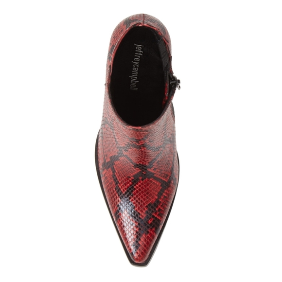 Edgy Bold Jeffrey Campbell Snake Print Booties - Picture 4 of 7